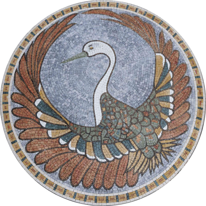 Peacock Medallion - Mosaic Art