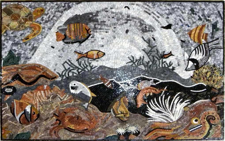 Underwater Scene Mural Art Mosaic