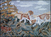 Dogs Hunting  A Fox - Mosaic Artwork