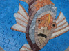 Clown Fish In Blue Medallion - Mosaic Art