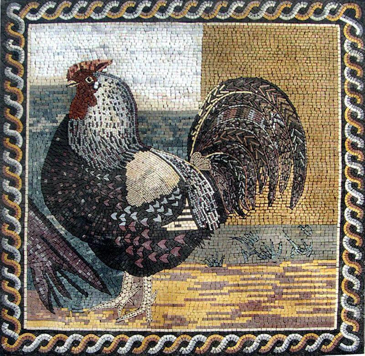 Mosaic Kitchen Backsplash-Royal rooster