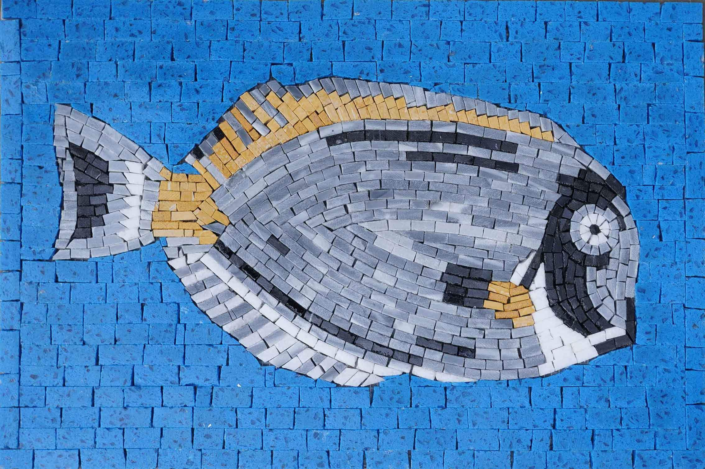 Masaic Fish Blue Tang Fish Mosaic Art - Vibrant Wall Decor – Mozaico Art