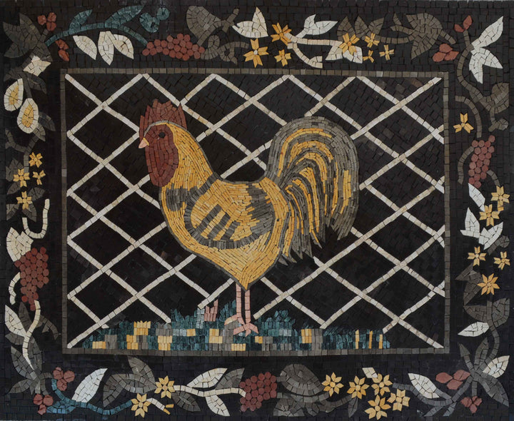 Mosaic Kitchen Backsplash- Farm Rooster