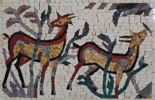 Marble Mosaic Design - Baby Deer