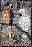 Mosaic Artwork - Macaw and White Parrot