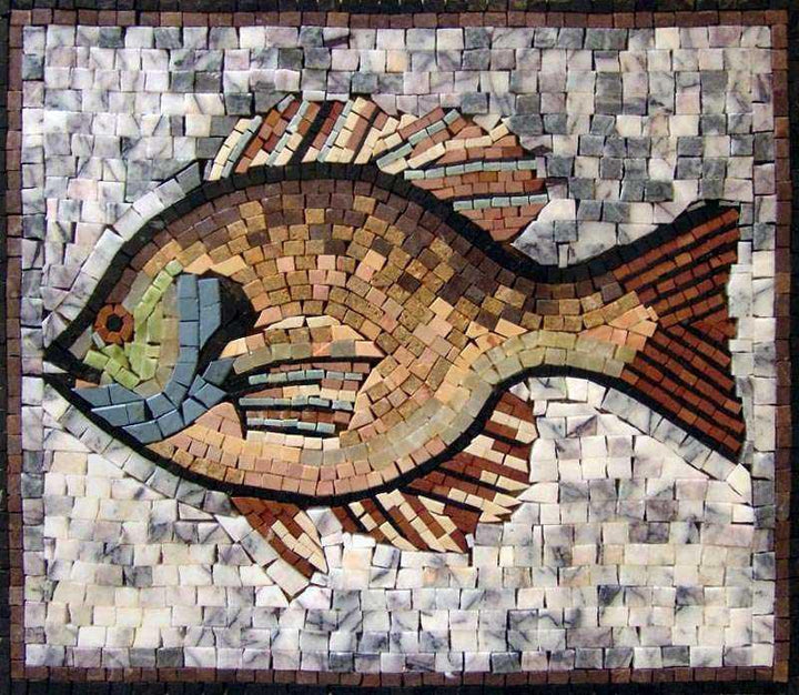Cute Fish Marble Mosaic Art