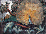 Mosaic Artwork - Garden of Eden Peafowls