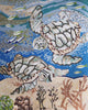 Marble Mosaic Pool Art - Turtles at Sea