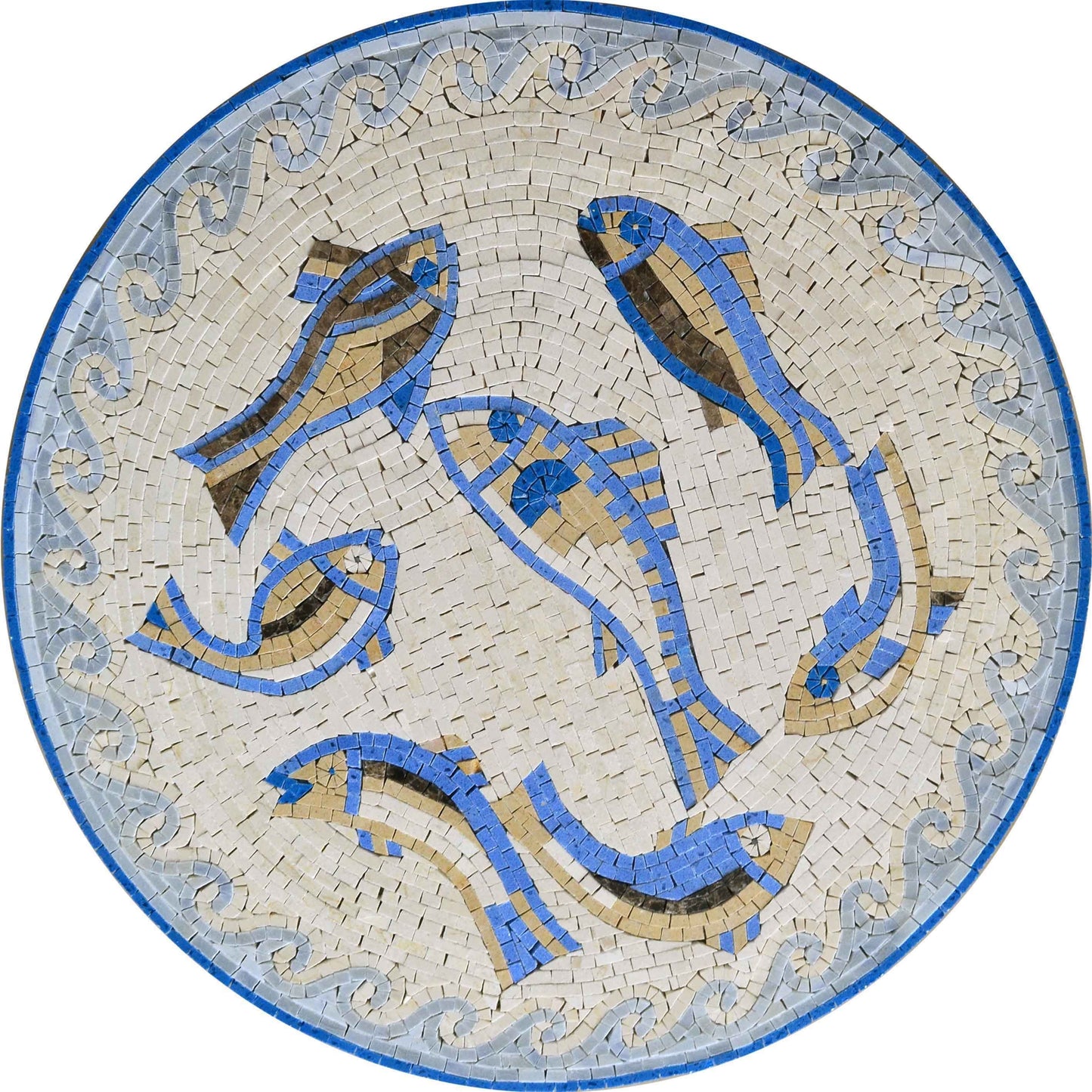 Nautical Mosaic Medallion - Yellow Perch Fish