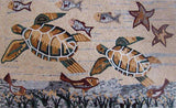 Sea Turtles Marble Mosaic