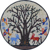 Mosaic Medallion -  Forest Animals 