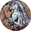 Medallion Mosaic Art -  White Horse 