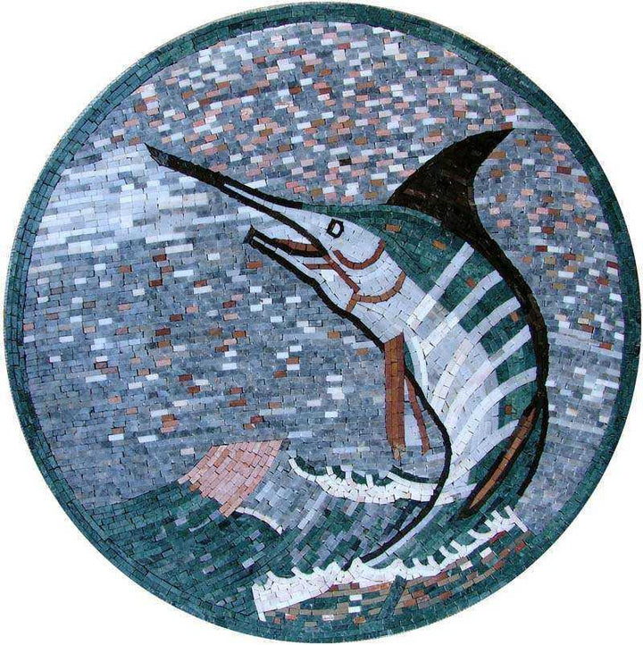 Sword Fish Mosaic Artwork 