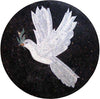 Mosaic Medallion Art - White Dove 