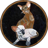 Mosaic Medallion Art - Two Cats 