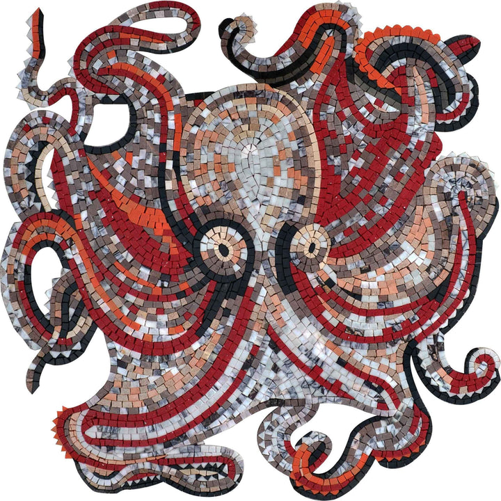 Mosaic Art - Octopus Rosso