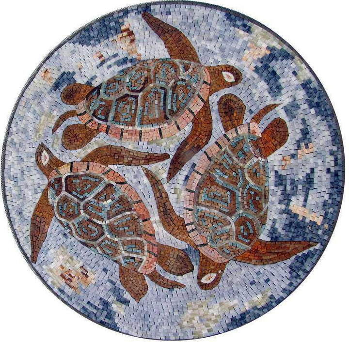 Sea Turtle Mosaic Mural 