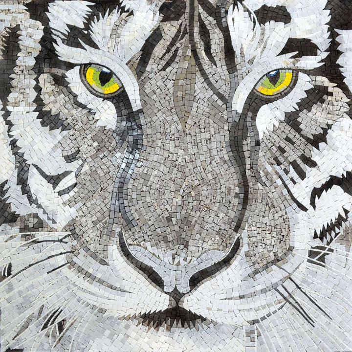 Mosaic Art - Eyes of The White Tiger
