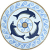 Mosaic Medallion - Navy Dolphins 