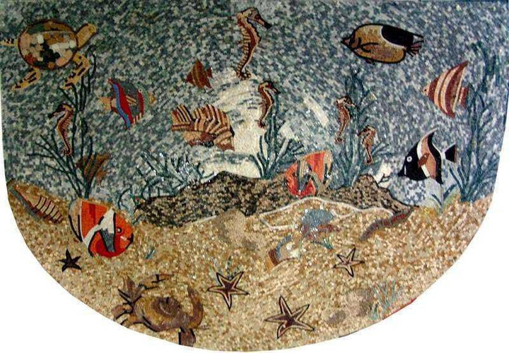 Mosaic Sea Life Aquarium Marble Art