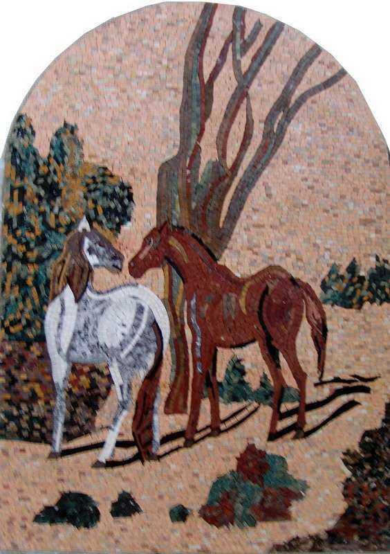 Mosaic Art Arches - Horses