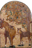Arched Mosaic Art - Horses