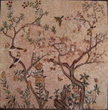 Mosaic Art - Blooming Tree and Birds