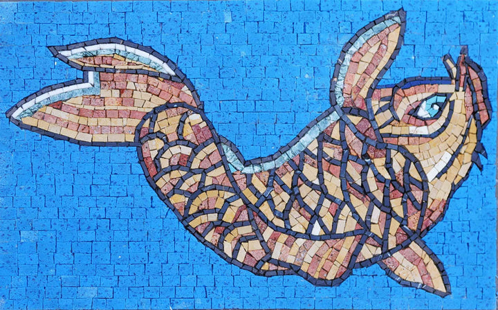 Red and Yellow Fish - Mosaic Wall Art