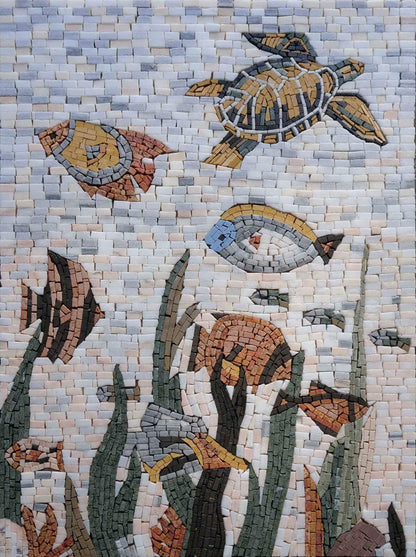Under the Sea Fish and Turtle Mosaic art
