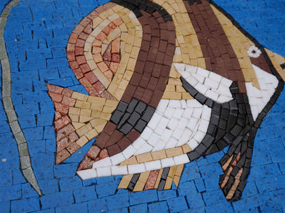 Brown Moorish Idol fish- Mosaic Wall Art