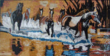 Mosaic Art Mural - Running Horses