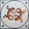 Mosaic Artwork - Tangled Lizards