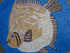Dab Fish On Blue - Mosaic Wall Art