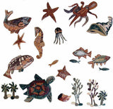 Sea Creatures Mosaic Wall Art