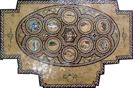Greek God of the Sea Mosaic