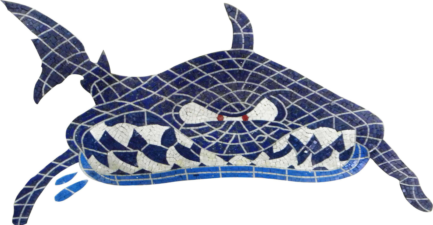 Shark Marble Mosaic Pool Bathroom