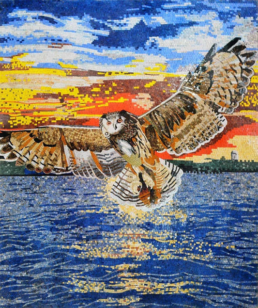 Mosaic Art - Soaring Owl