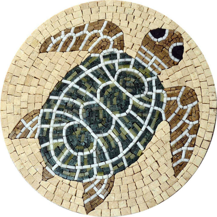 Pastel Medallion Mosaic - Turtle