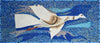 Mosaic Tile Art - White Goose Flying