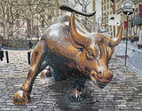 Mosaic Contemporary Wall Art - Wall Street Bull