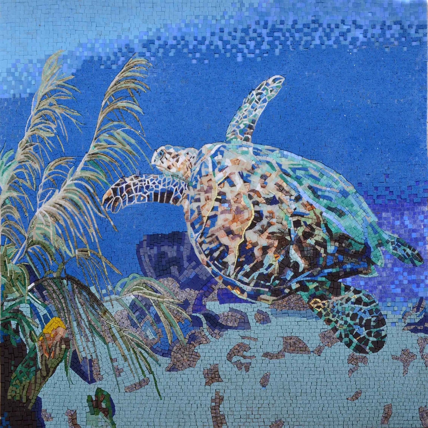 Mosaic Wall Art - Floating Seaturtle""