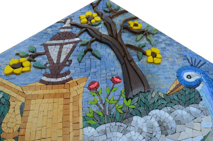 Mosaic Art - Mosaic Art -Albino Peacock | Close View