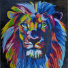 Modern Mosaic Art - Colorful Lion Head