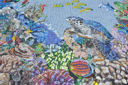 Mosaic Pool Art - Turtle Reef