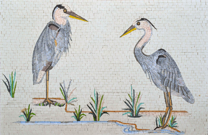 Mosaic Mural - Pelicans Of Illinois