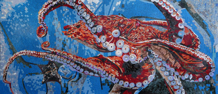 Octopus In Action- Nautical Mosaic Art