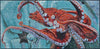 Nautical Mosaic Art - Orange Octopus