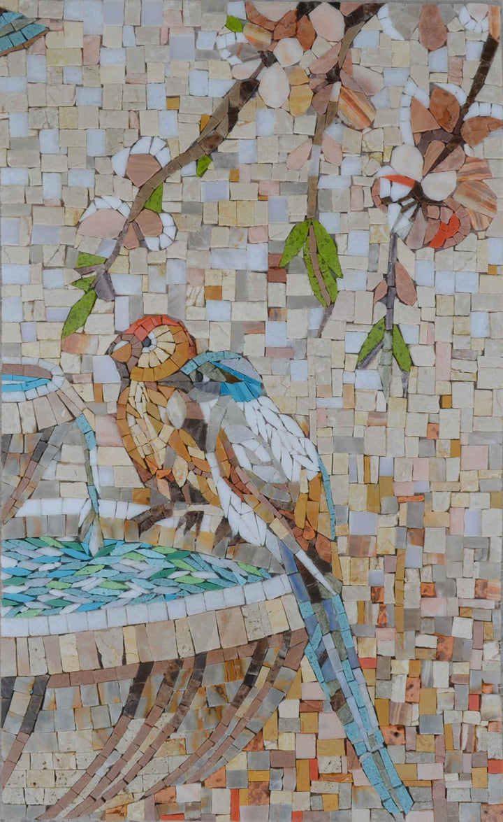 Birds by the Fountain - Mosaic Art