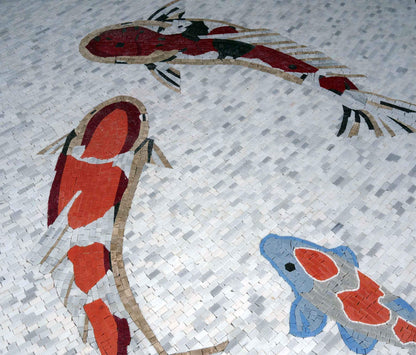 Dragon Koi Fish - Mosaic Art II