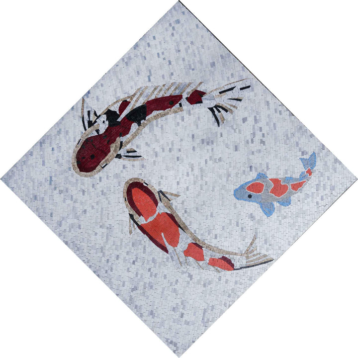 Dragon Koi Fish - Mosaic Art II